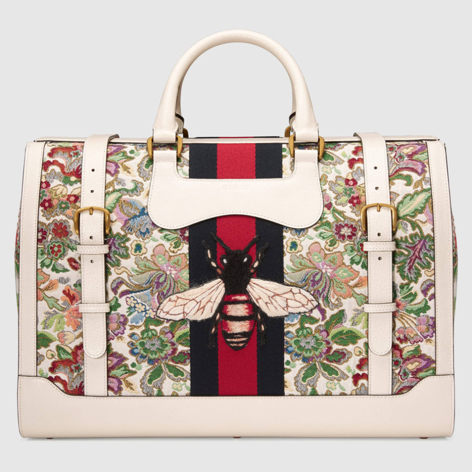 gucci floral duffle bag